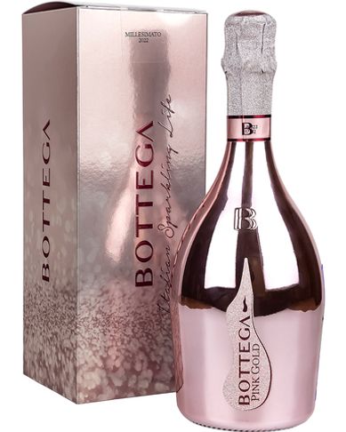 Вино Розовое игристое Bottega Брют Пинк Голд Просеко Розе 11,5%, 0,75 л в подарочной упаковке, Италия
