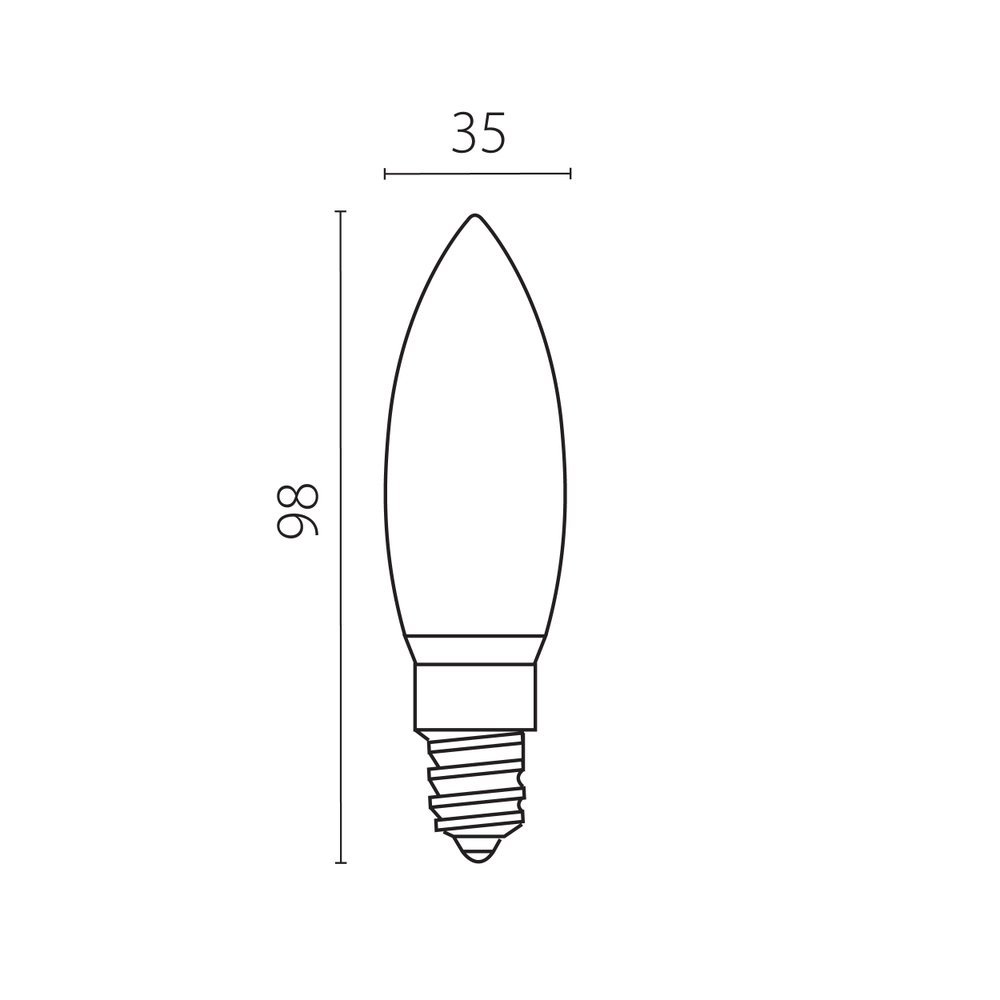 933504 Лампа энергосберегающая LED FILAMENT 220V C35 E14 6W=65W 400-430LM 360G CL 4000K 30000H
