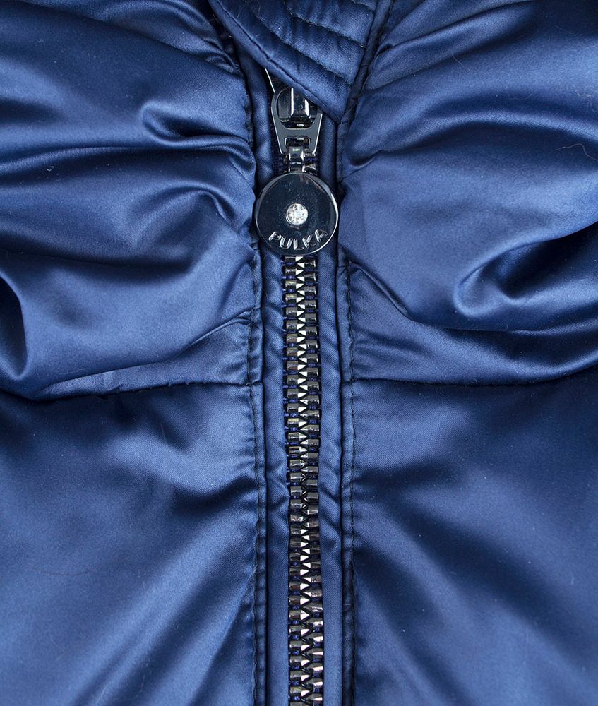 Зимнее пальто PULKA с натуральной опушкой, цвет синее мерцание