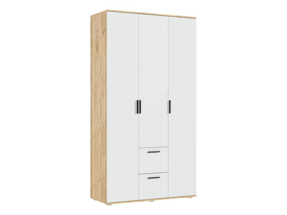 Шкаф для одежды распашной с полками и штангой 4 створки Браш Графит/Дуб Юкон 160х 51х 223 см