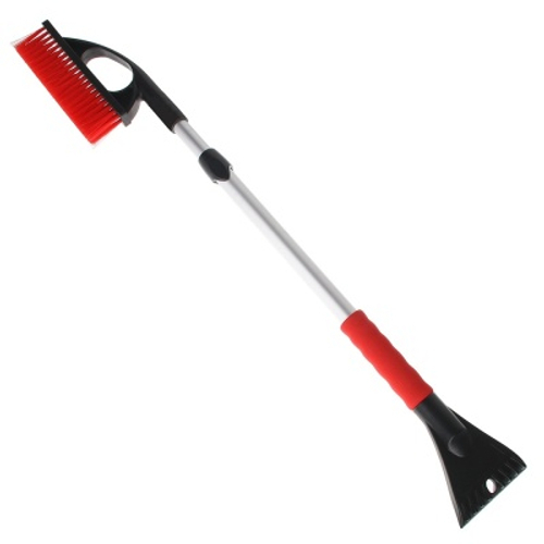 Щетка для уборки снега со скребком расщепленная щетина 82-115 см NEW GALAXY