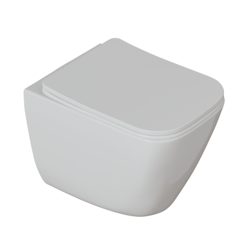 Унитаз подвесной безободковый WAVE STRONG Tornado3.0, сид. дюропласт, м/л, быстр, БЕЛЫЙ глянец (L)