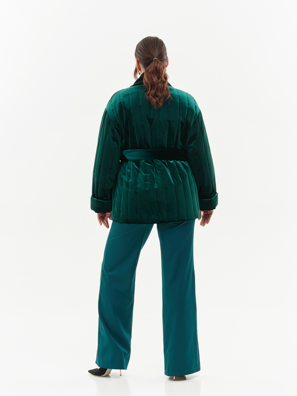 Утепленное кимоно (изумрудный)