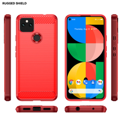 Чехол с дизайном в стиле карбон красного цвета для Google Pixel 5, серия Carbon от Caseport