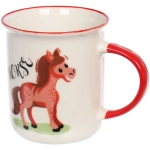 Кружка керамическая 300мл «Игривые кони», микс рисунков