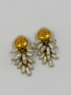 Клипсы с «жемчужными» подвесками Sonia Rykiel