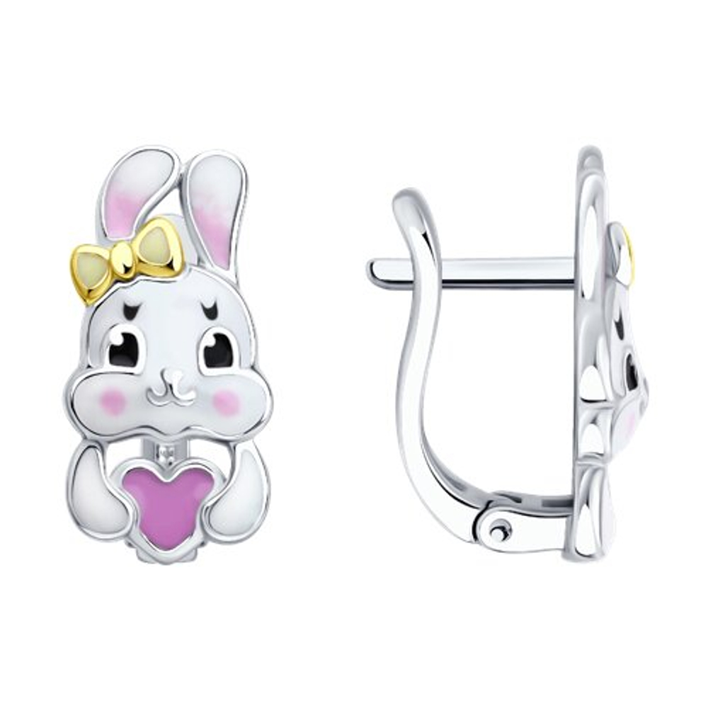 Серьги из серебра с эмалью