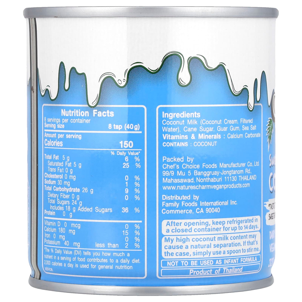 Nature's Charm, подслащенное концентрированное кокосовое молоко, 320 г (11,25 унции)