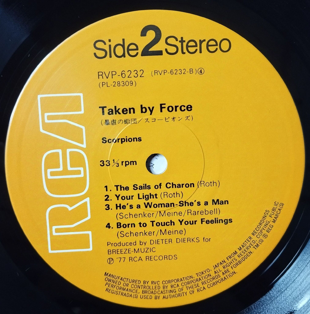 Винтажная виниловая пластинка LP Scorpions Taken By Force (Japan 1978) (No Obi)