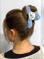 Заколка крабик краб для волос пушистый плюшевый Hello Kitty