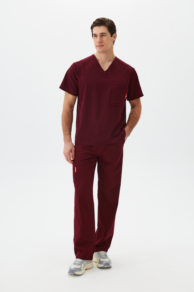 Топ медицинский мужской Гекай, бордо