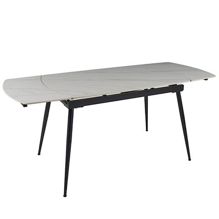 Стол керамический LA ALTA TEXAS WHITE MARBLE MATT 120, каркас черный
