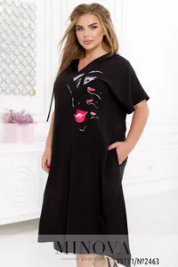 Платье 2463-черный Minova