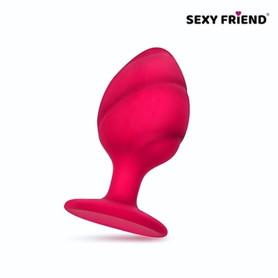 Ярко-розовая силиконовая анальная пробка - 7 см. (Цвет: ярко-розовый)