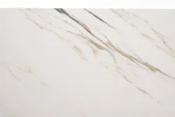 "Юпитер" стол интерьерный раздвижной обеденный из керамики, цвет белый глянцевый