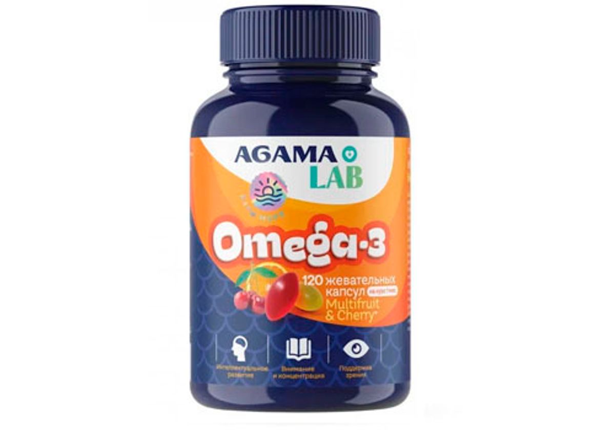 Витамин ОМЕГА-3 со вкусом мультифрукт, 120шт