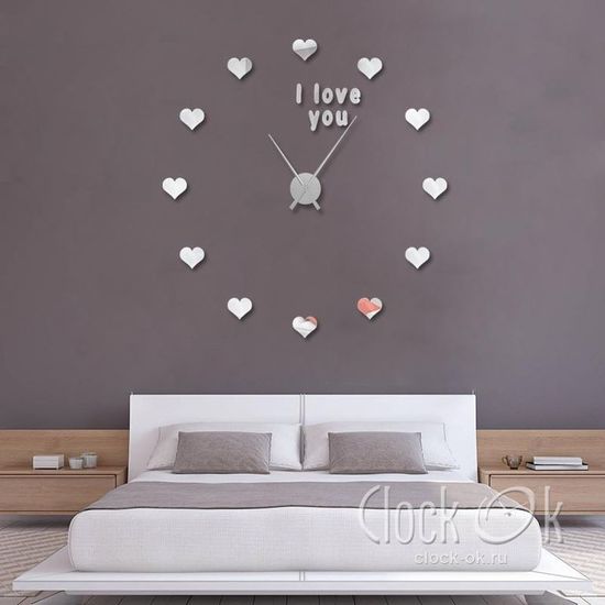 Настенные 3D часы I love you
