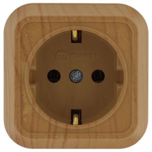 Розетка 1-м ОУ с/з дуб Makel