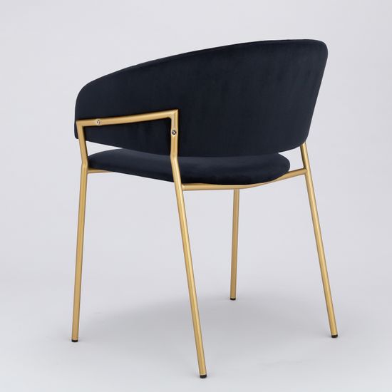Стул Portman черный велюр с золотыми ножками