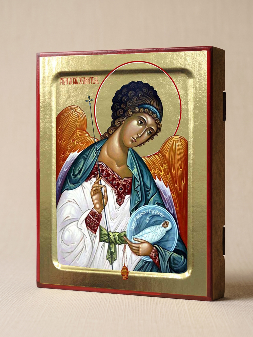 Икона Ангела Хранителя (с младенцем) на дереве: 125 х 160 (Синопсисъ)