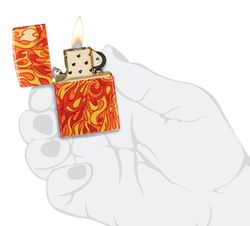 Зажигалка Zippo Fire с покрытием 540 Tumbled Brass (48981) 5