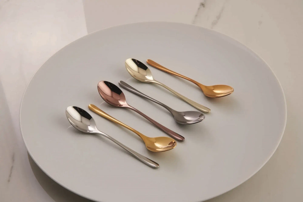 Sambonet Набор из 6 ложек для эспрессо Taste PVD Antique Champagne
