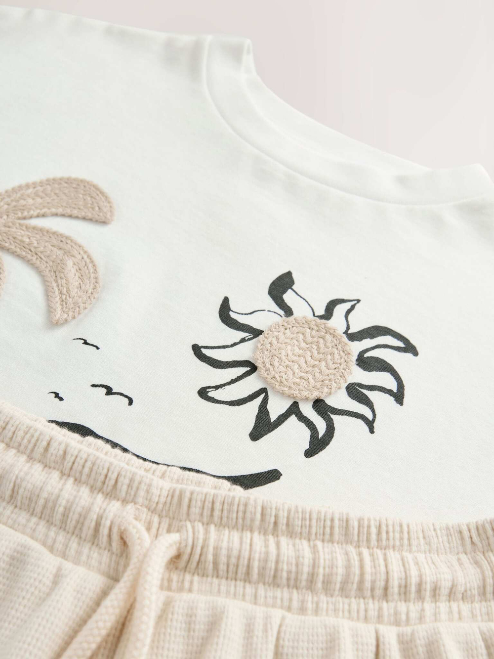 Футболка и шорты в комплекте для девочки Next AH6-446, Кремовый