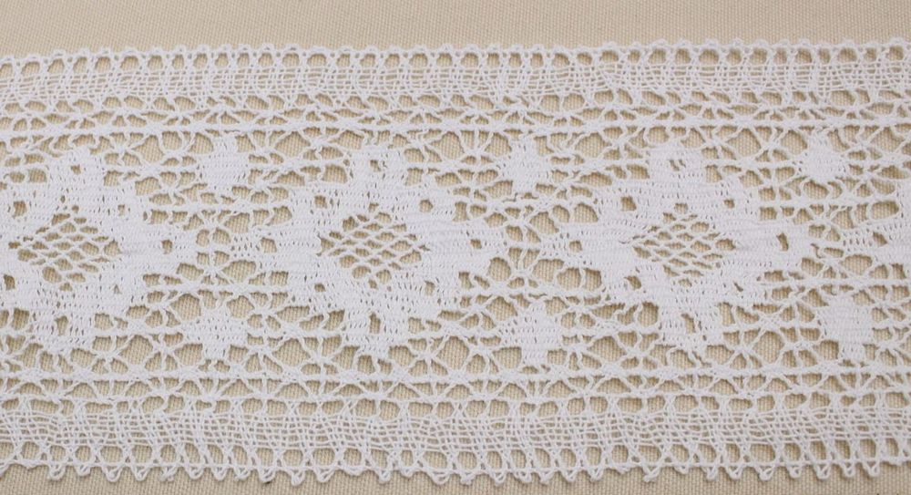 Кружево хлопковое/Тесьма вязаная 25.01.062, ш. 12 см, белый