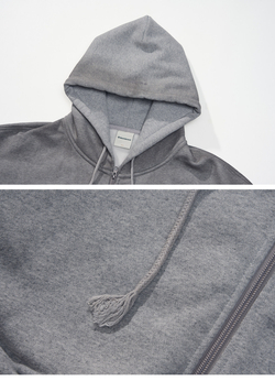 Худи женский Nothomme Monterest vintage washed irregular tie-dye fleece-lined split hoodie