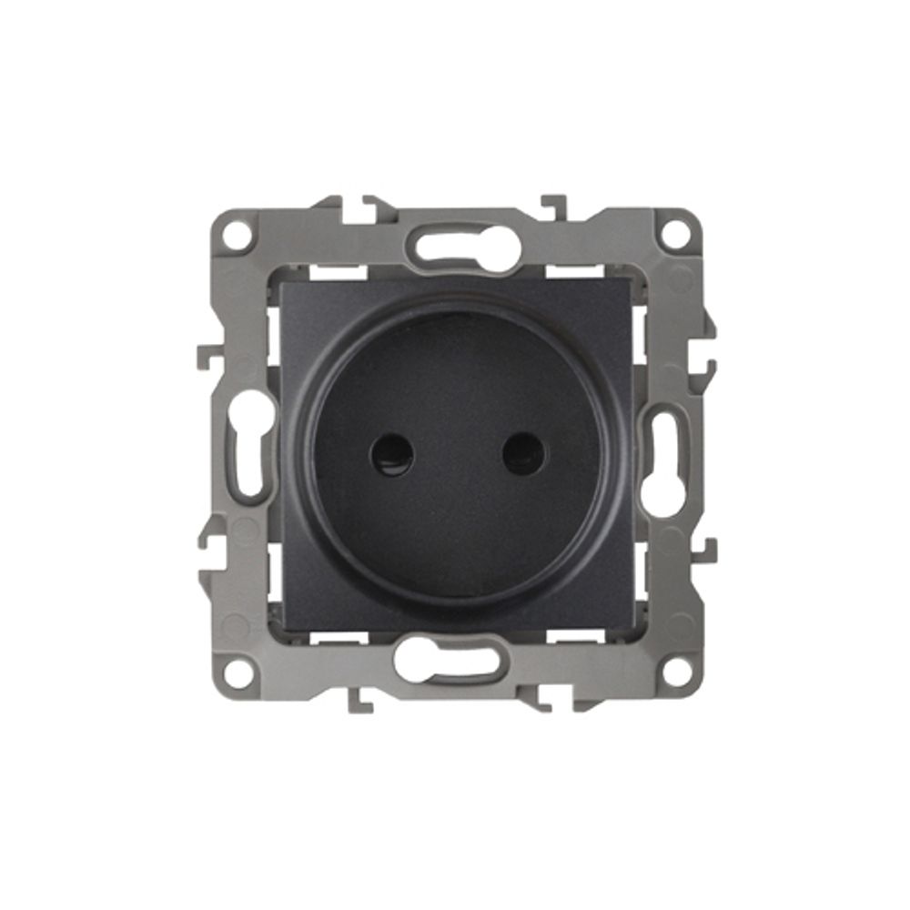 12-2105-05 ЭРА Розетка 2P, 16A-250В, IP20, Эра12, антрацит | Эра 12 Антрацит
