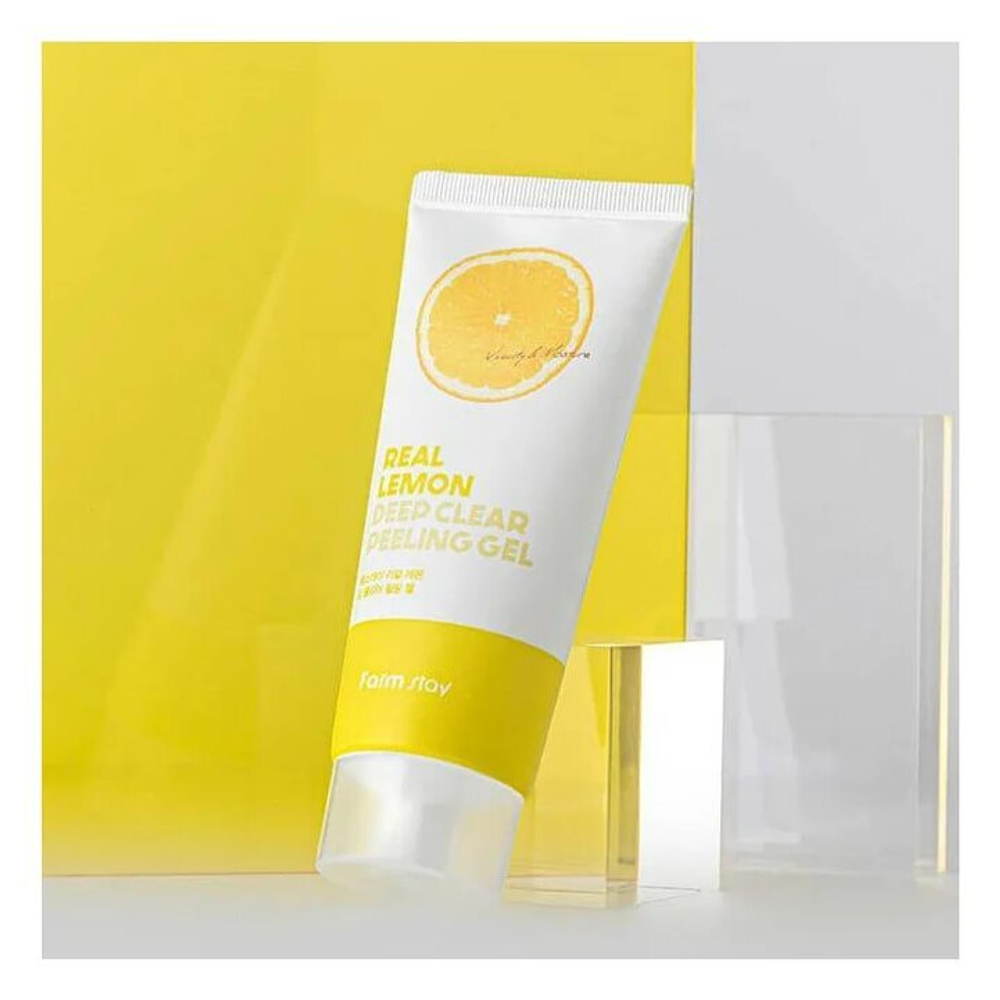 Farm Stay Real lemon deep clear peeling gel гель-пилинг отшелушивающий с экстрактом лимона