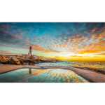 Календарь трехсекционный СУПЕРПРЕМИУМ с блоками для записей на 2026 год, "Маяк на рассвете"