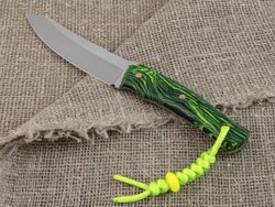 Нож для бушкрафта "Велес", сталь VG-10/Elmax, рукоять микарта (салатовая)