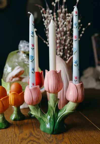 Подсвечник floret для трех свечей из коллекции blossom, 20 см