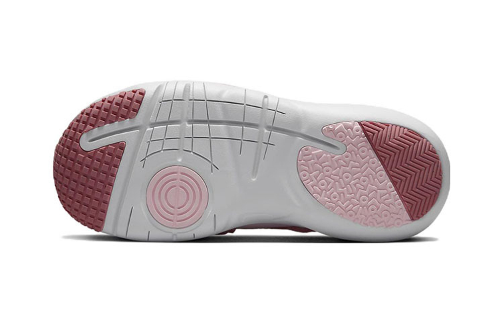 Middle-aged children's Nike Flex Advance shock absorption, non-slip, wear-resistant, low-top running shoes pink and white