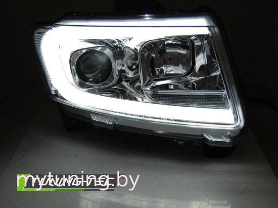 Передние фары Tube Light для Jeep Grand Cherokee WK2 (11-13) хромированные