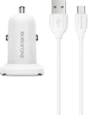 Автомобильная зарядка BOROFONE BZ12 5В-2.4А с кабелем MicroUSB