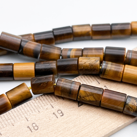 Тигровый глаз бусины, размер около 8*6 мм, цена за набор 10 бусин