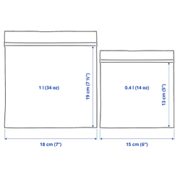 IKEA ISTAD  (ИКЕА ИСТАД)  -  Пакет Ziplock, рисунок/синий, 1/0,4 л