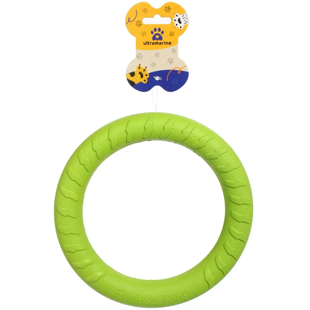 Кольцо - пуллер для собак средних и крупных пород «ЛЮБИМЫЙ БРО», цвет зелёный, d - 18.5см (подвес)