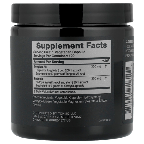 Toniiq, Tongkat Ali + Fadogia, 120 капсул