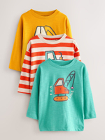 Лонгслив для малышей Next F15-512, 3 шт., Желтый, Красный, Бирюзовый