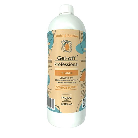 Средство для обезжиривания ногтей и снятия липкого слоя GEL-OFF Professional Cleaner , Сочное манго, 1000 мл.