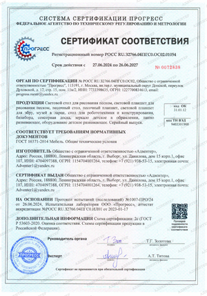 Сертификат соответствия на детское развивающее оборудование