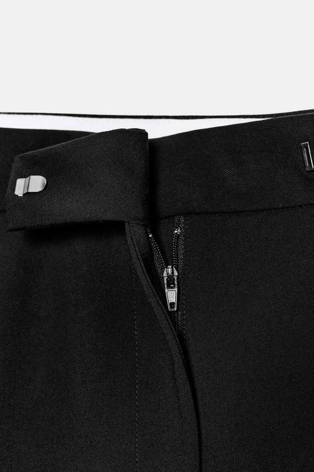 ZARA ШИРОКИЕ БРЮКИ С ВЫСОКОЙ ПОСАДКОЙ, ЧЕРНЫЙ