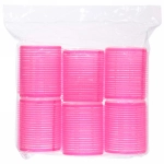 Бигуди липучки, 6шт., однотонные, цвет микс, d-5см