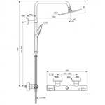 Смеситель Ideal Standard A7240AA душевая система с термостатическим смесителем для душа