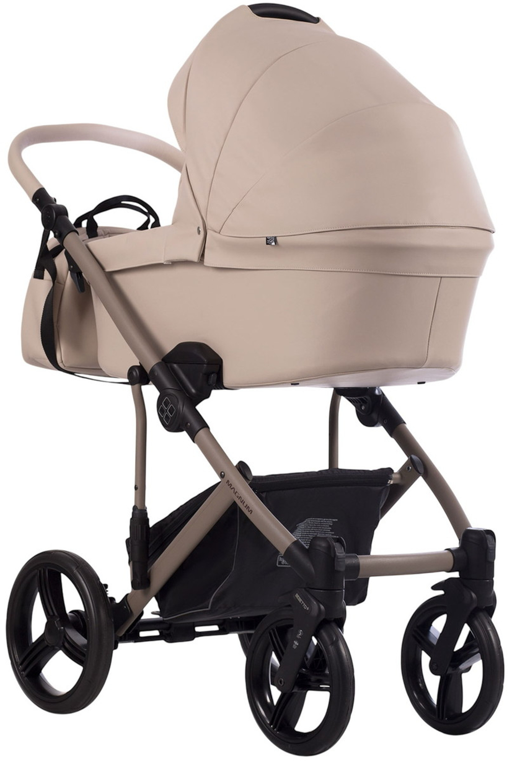 Детская коляска Bebetto Magnum Light Pro 2 в 1 01 св.бежевая кожа/бежевая рама