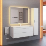 Тумба с раковиной для ванной Uperwood Modul 100 см, подвесная, матовая, белая