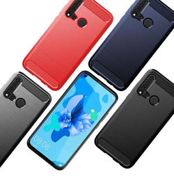 Чехол для Huawei P20 Lite 2019 (Nova 5i) цвет Black (черный), серия Carbon от Caseport